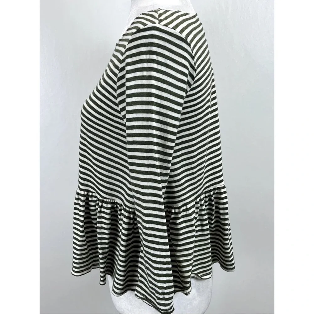 Free People We The Free Peplum Striped Top Boho Knit XS NWOT